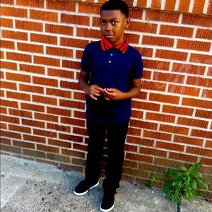 Navy Blue Gucci Kids Polo shirt